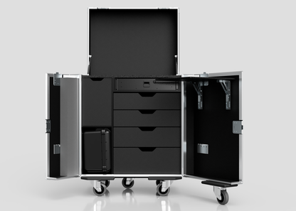 Backline Workbox Case With 5 drawers Plus 2U Rack Drawer