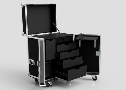 Backline Workbox Case With 5 drawers Plus 2U Rack Drawer
